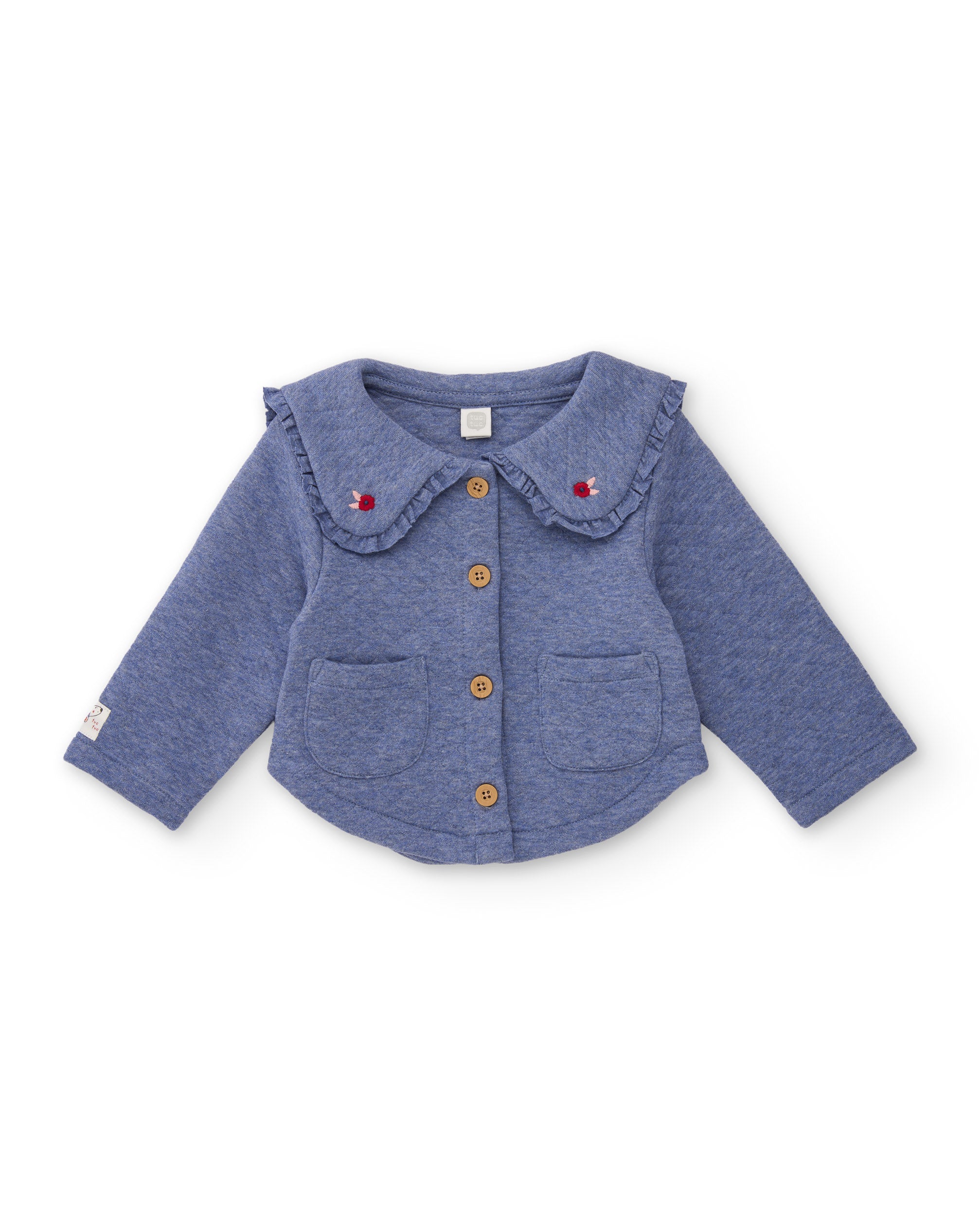 Tuc Tuc Sweet Dog cardigan neonata azzurro collo volant