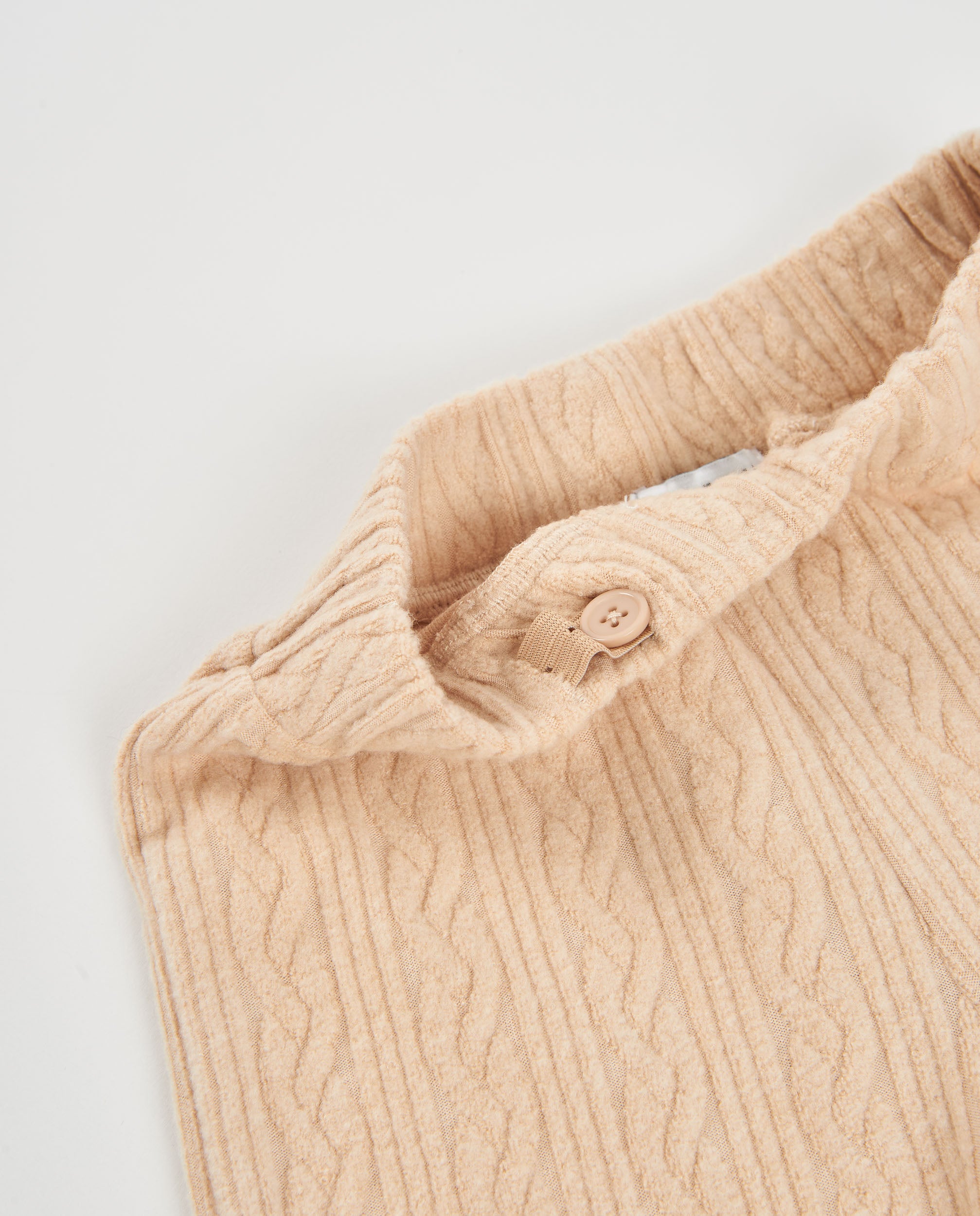 Tuc tuc pantaloni bambina palazzo beige tricot elastico