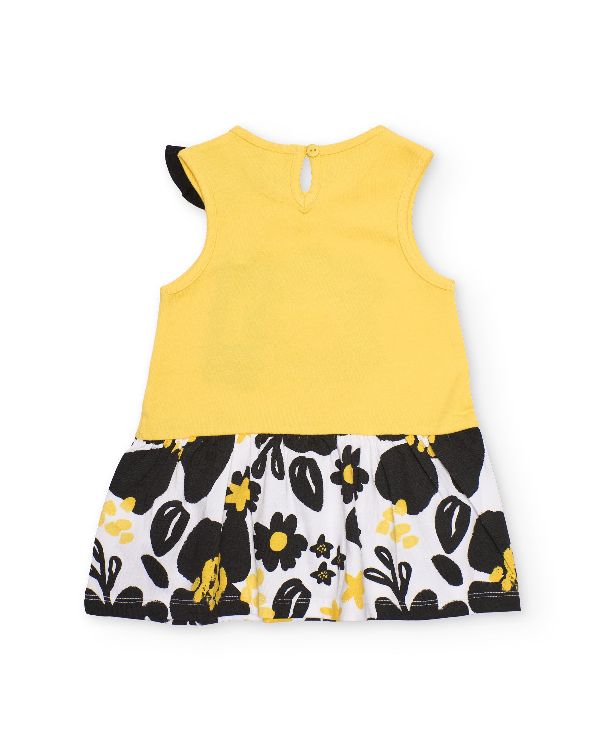 Tuc tuc Vestito bambina giallo con fiore applicato