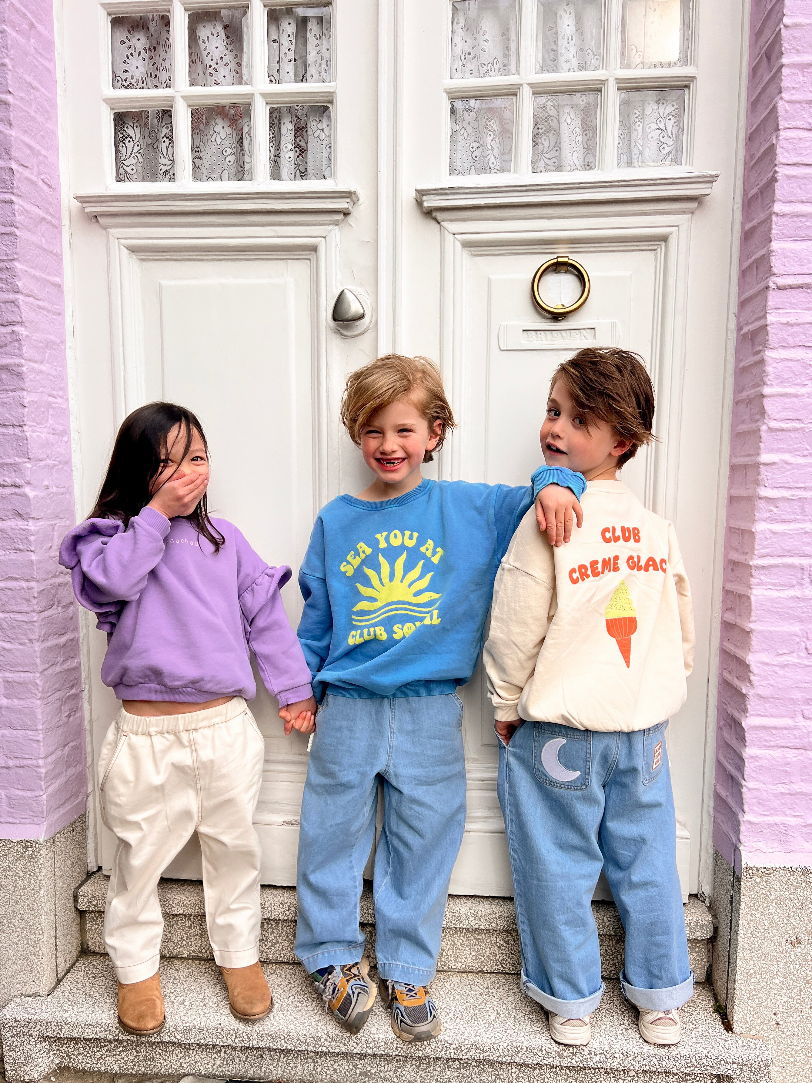 Ella and Rapha Little Sea You felpa bambini blu cotone organico