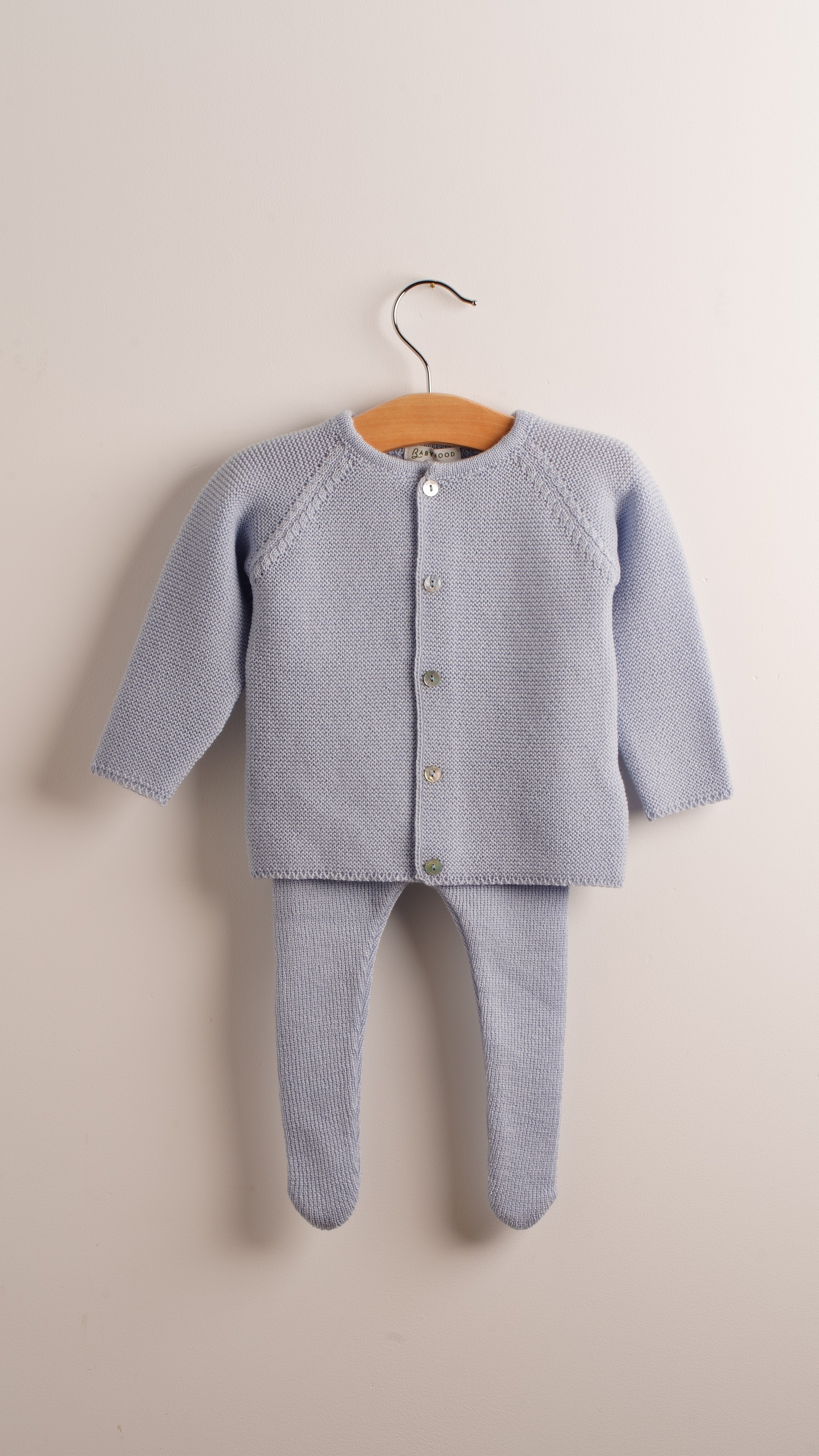 Babyhood lana merino premium giacca neonato blu bottoni