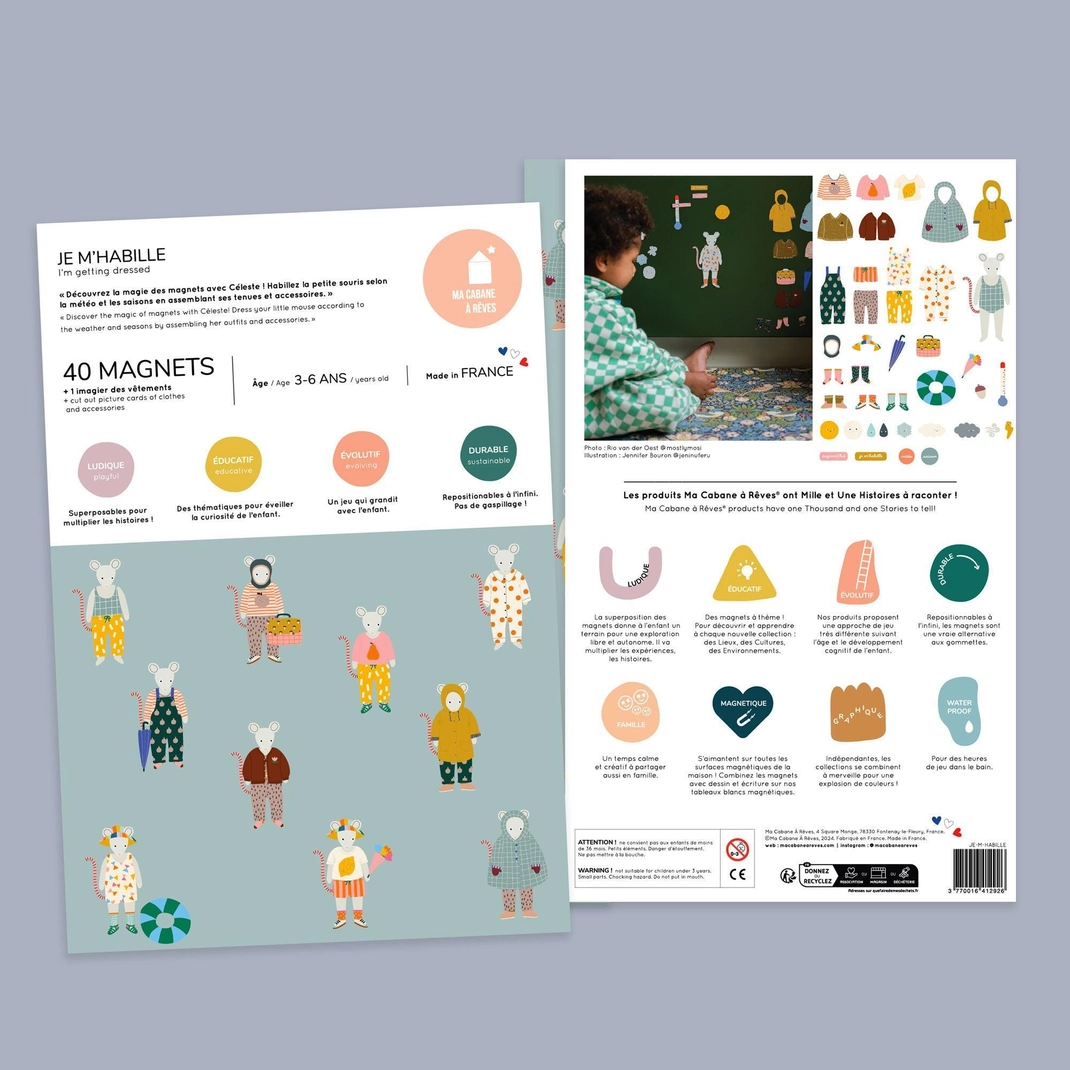 Ma Cabane à Rêves Dress Up set magneti topolino 40 pezzi