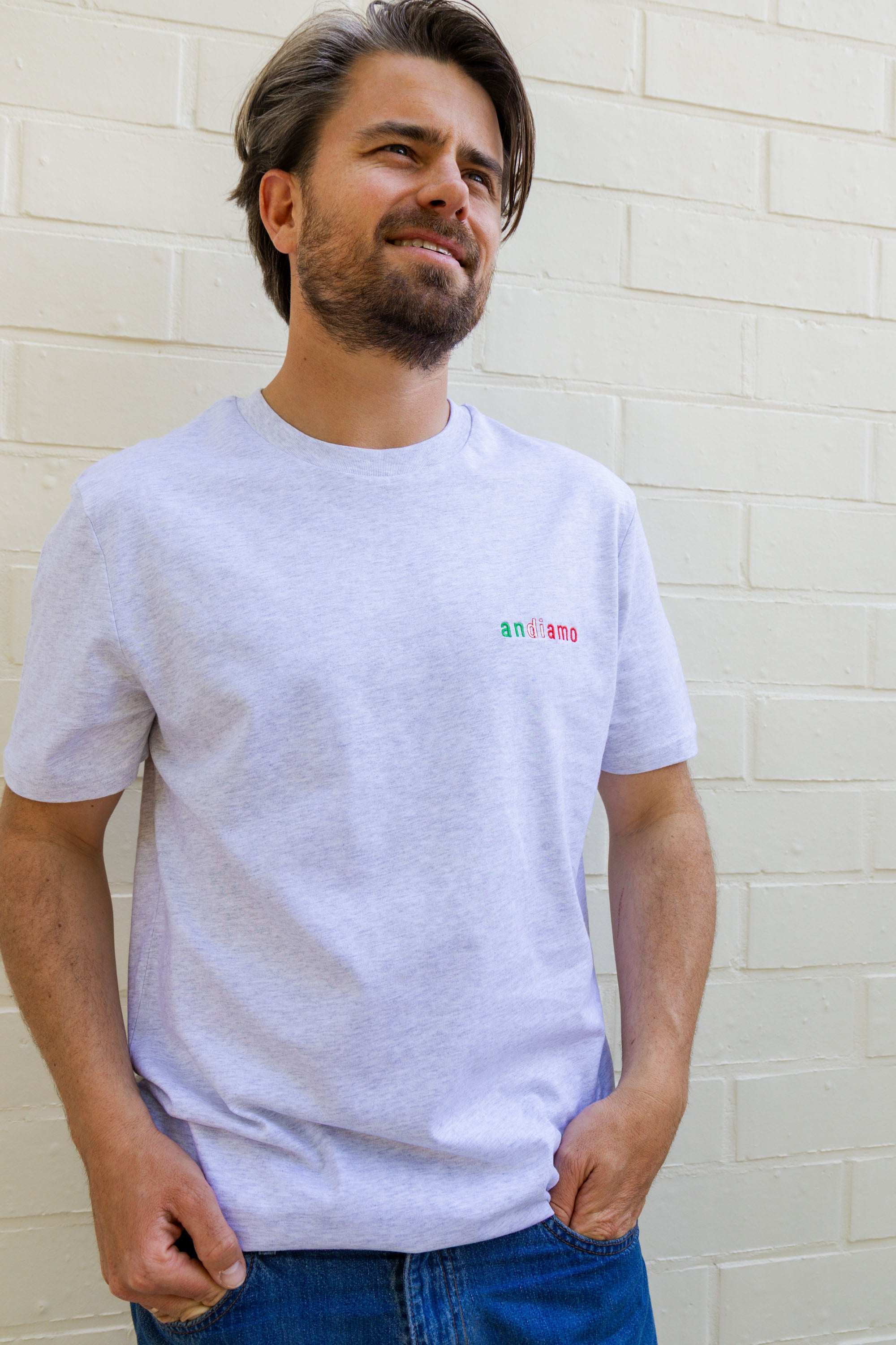 Ella and Rapha Andiamo t-shirt uomo grigia cotone