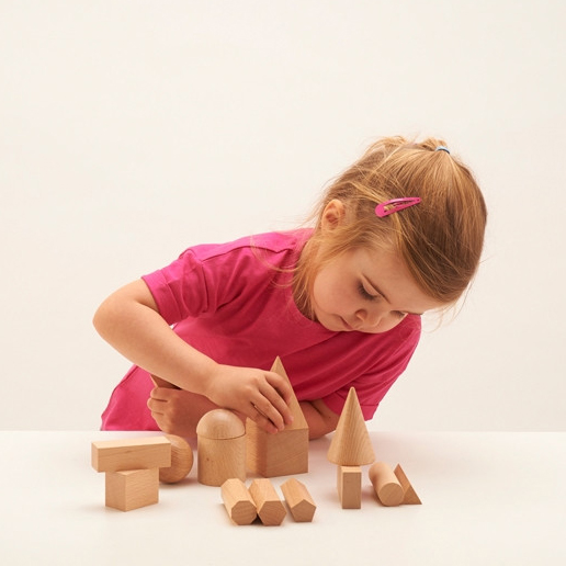 TickiT figure solide set geometria legno 15 pezzi