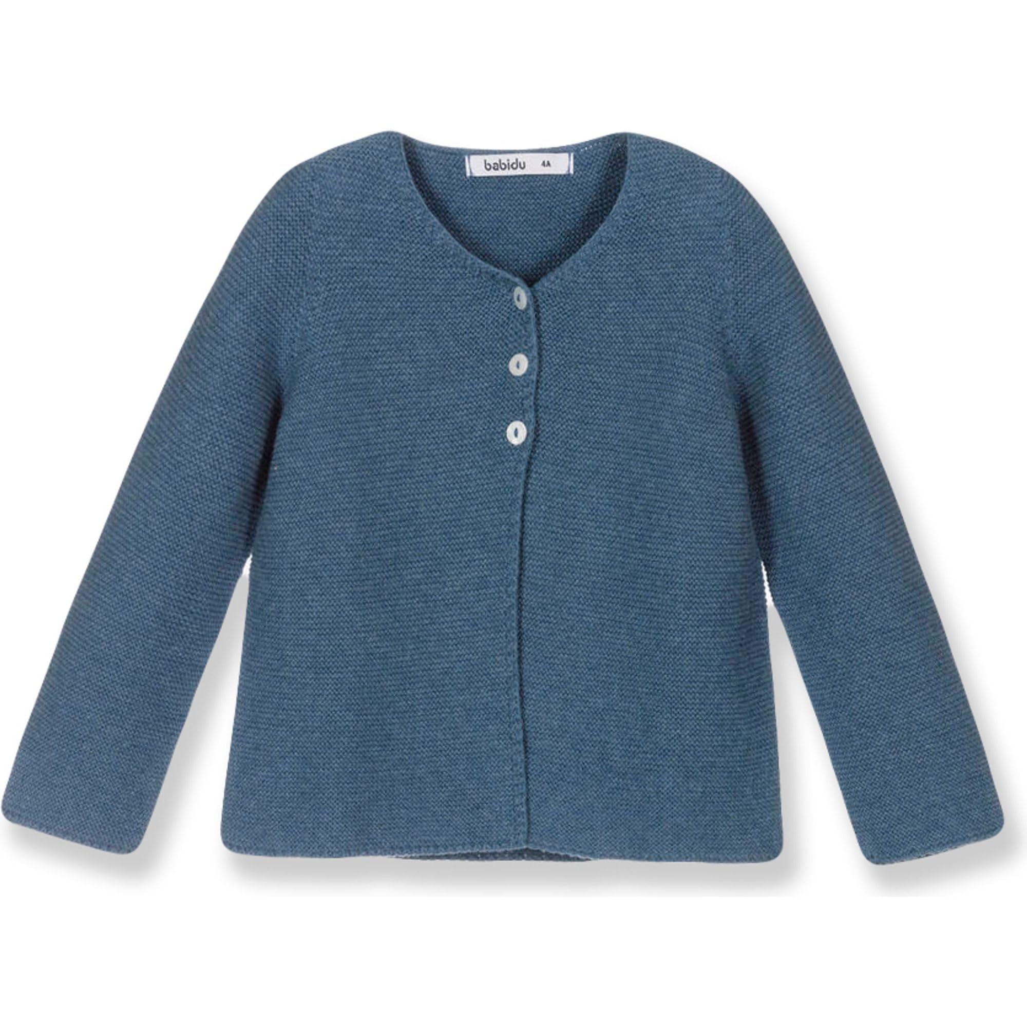 Babidu Maglione Blu Cotone 12 Mesi Bottoni Legno