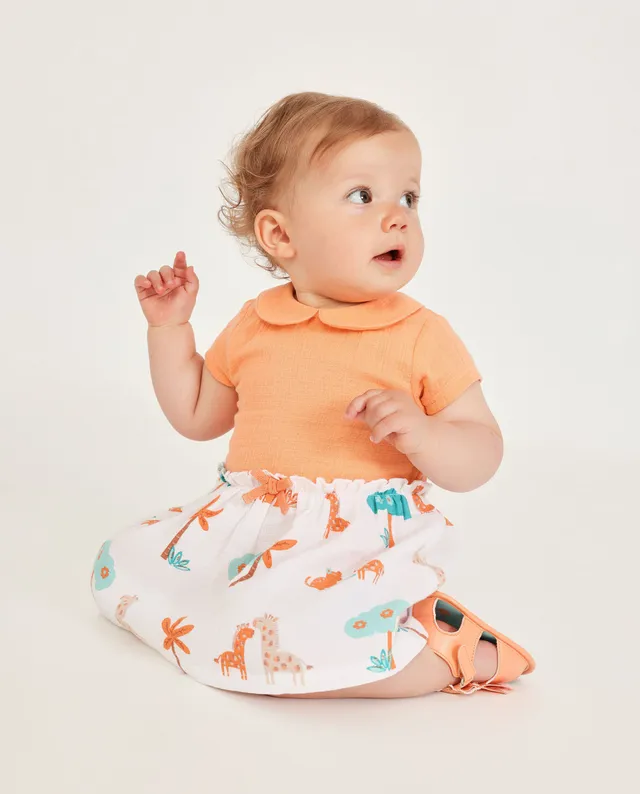 Tuc Tuc vestito neonata arancione giraffe con mutandina