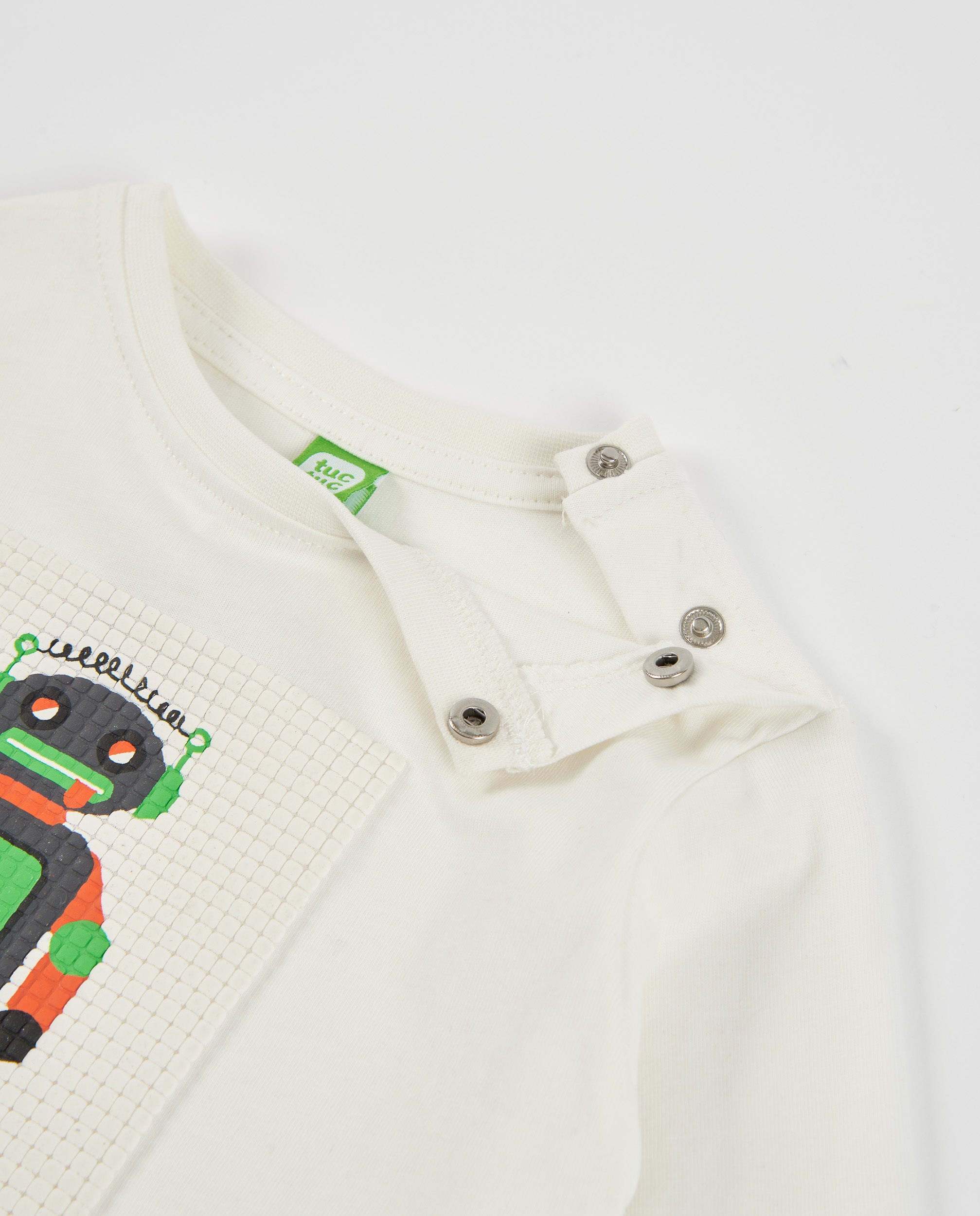 Tuc Tuc t-shirt bimbo robot manica lunga bianco