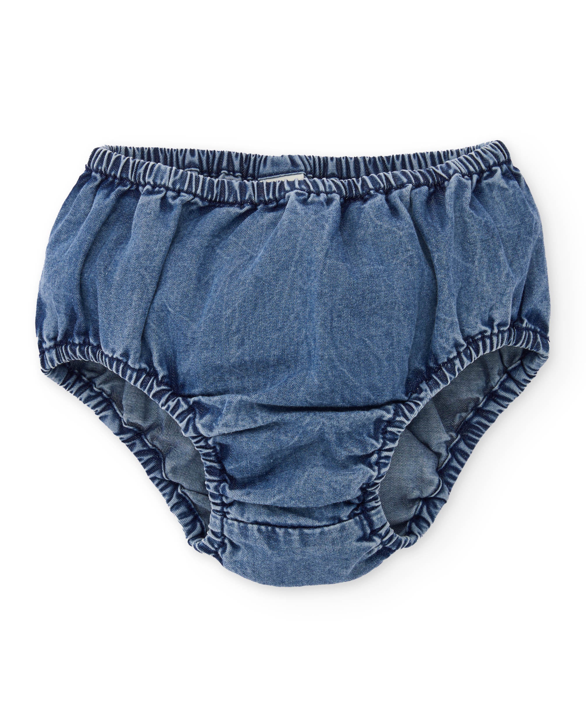 Tuc Tuc vestito jeans neonata con culotte fiori ricamati