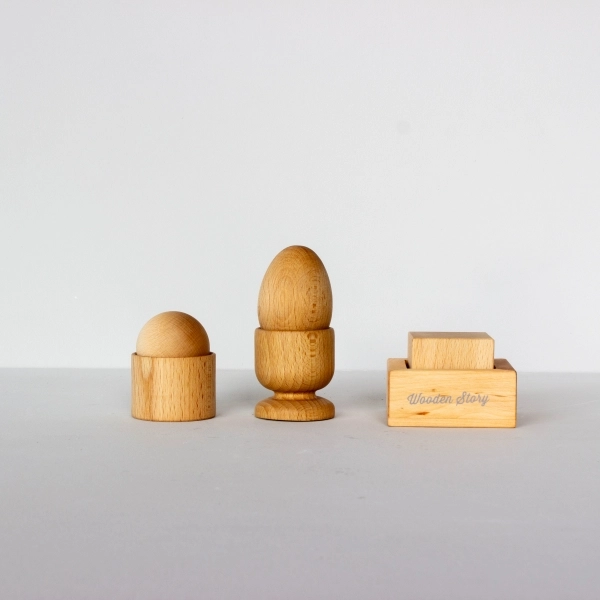 Wooden Story Uovo Palla Cubo gioco montessori legno