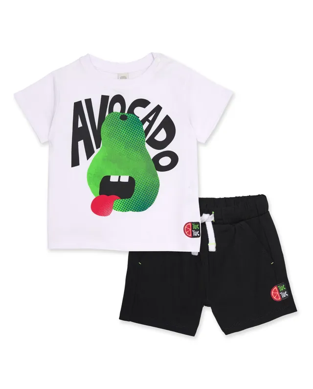 Tuc Tuc completo bambino maglietta avocado bianco 6 mesi