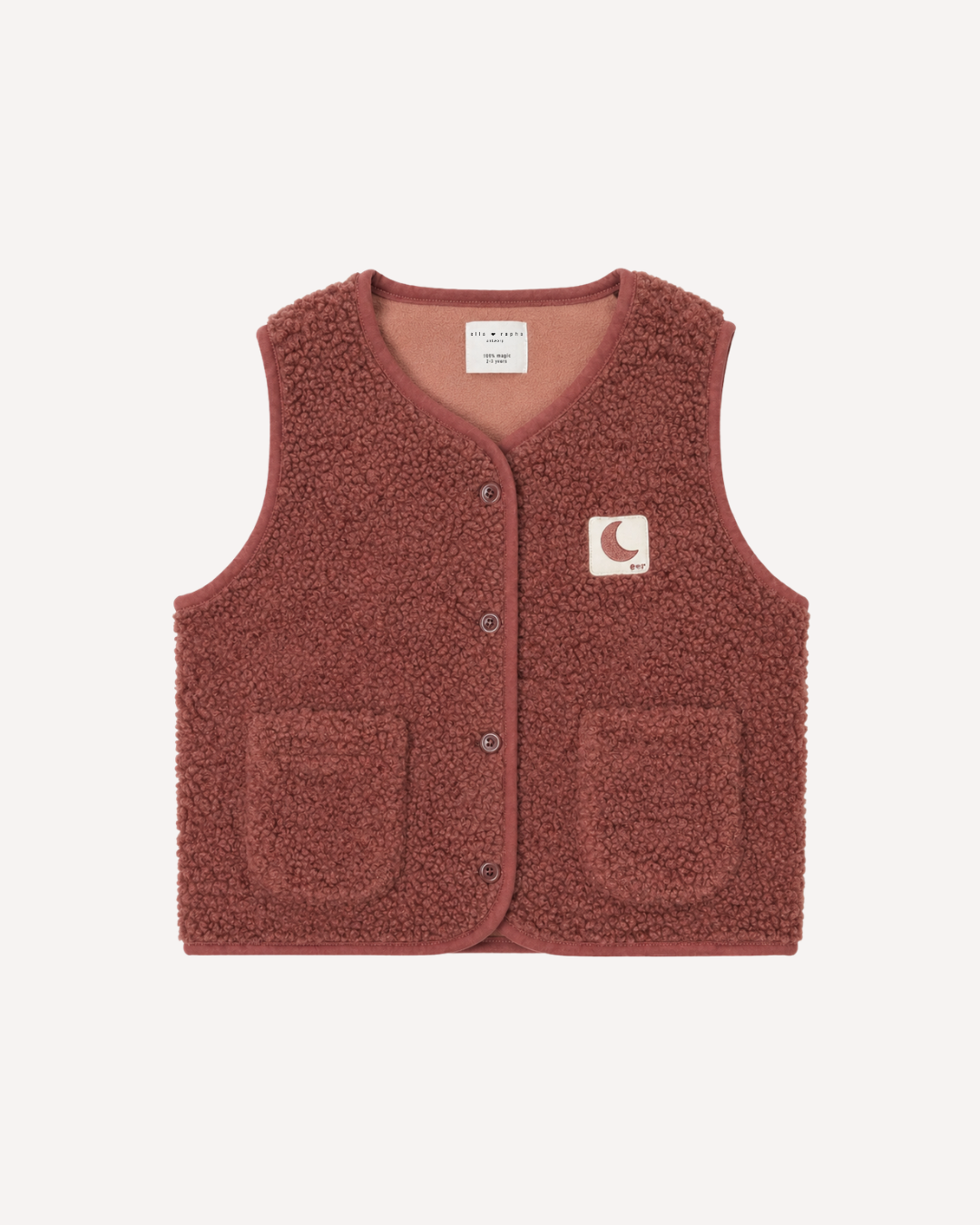 Ella and Rapha Teddy gilet smanicato rosa caldo invernale