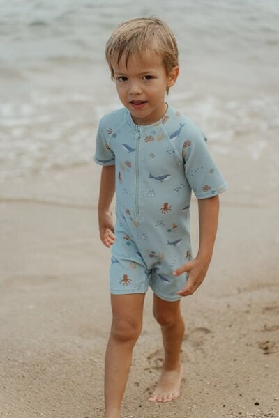 Little Dutch costume intero bimbo manica corta blu UPF 40+