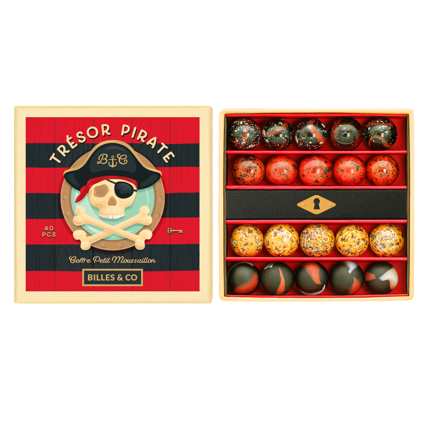 Billes & Co Pirate Treasure biglie vetro 40 pezzi