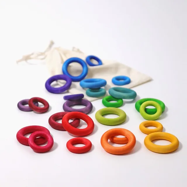 Grimm's Rainbow Building Rings anelli legno 24 pezzi