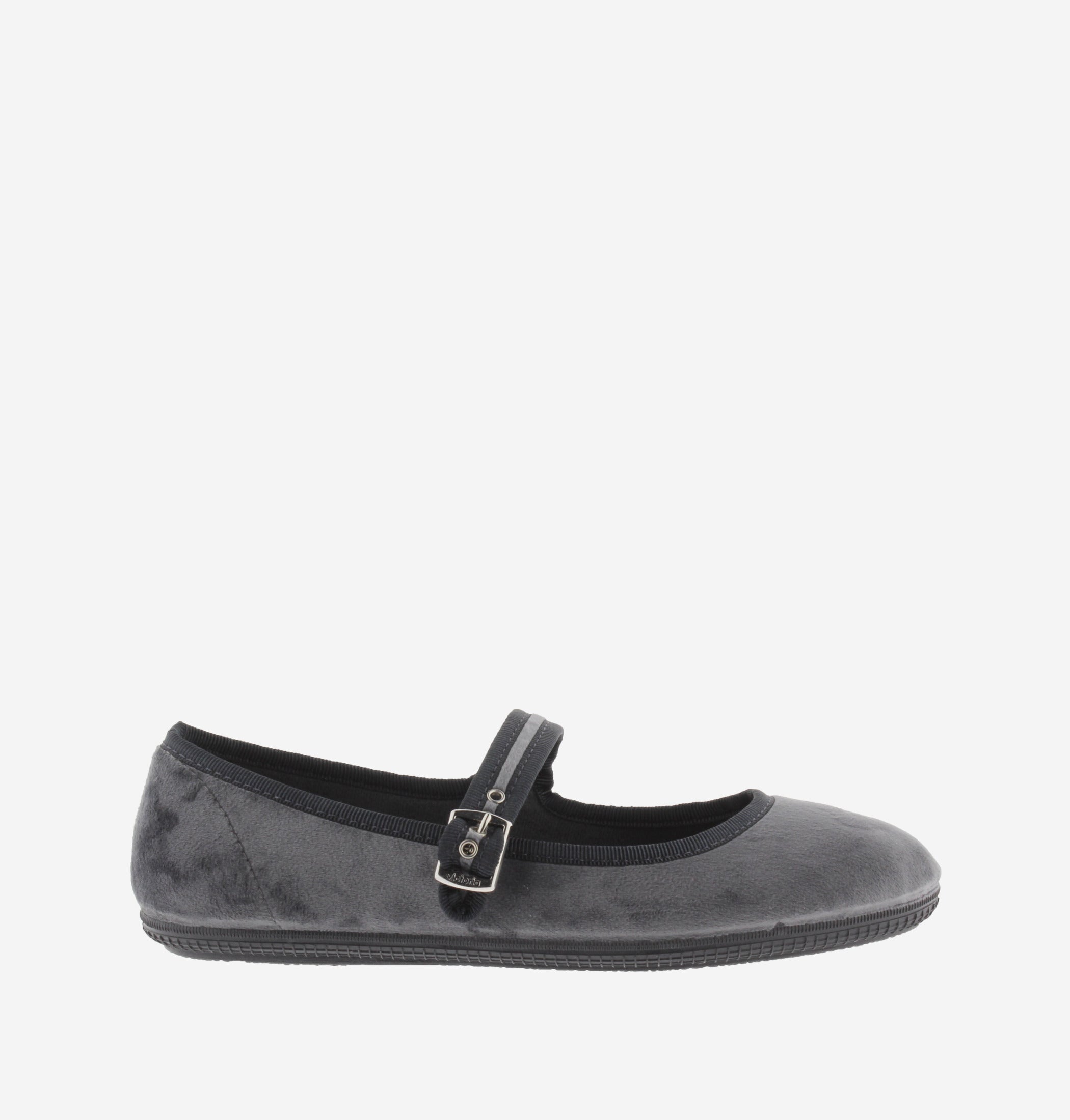 Victoria Mercedita Velluto Ballerine Grigie Gomma