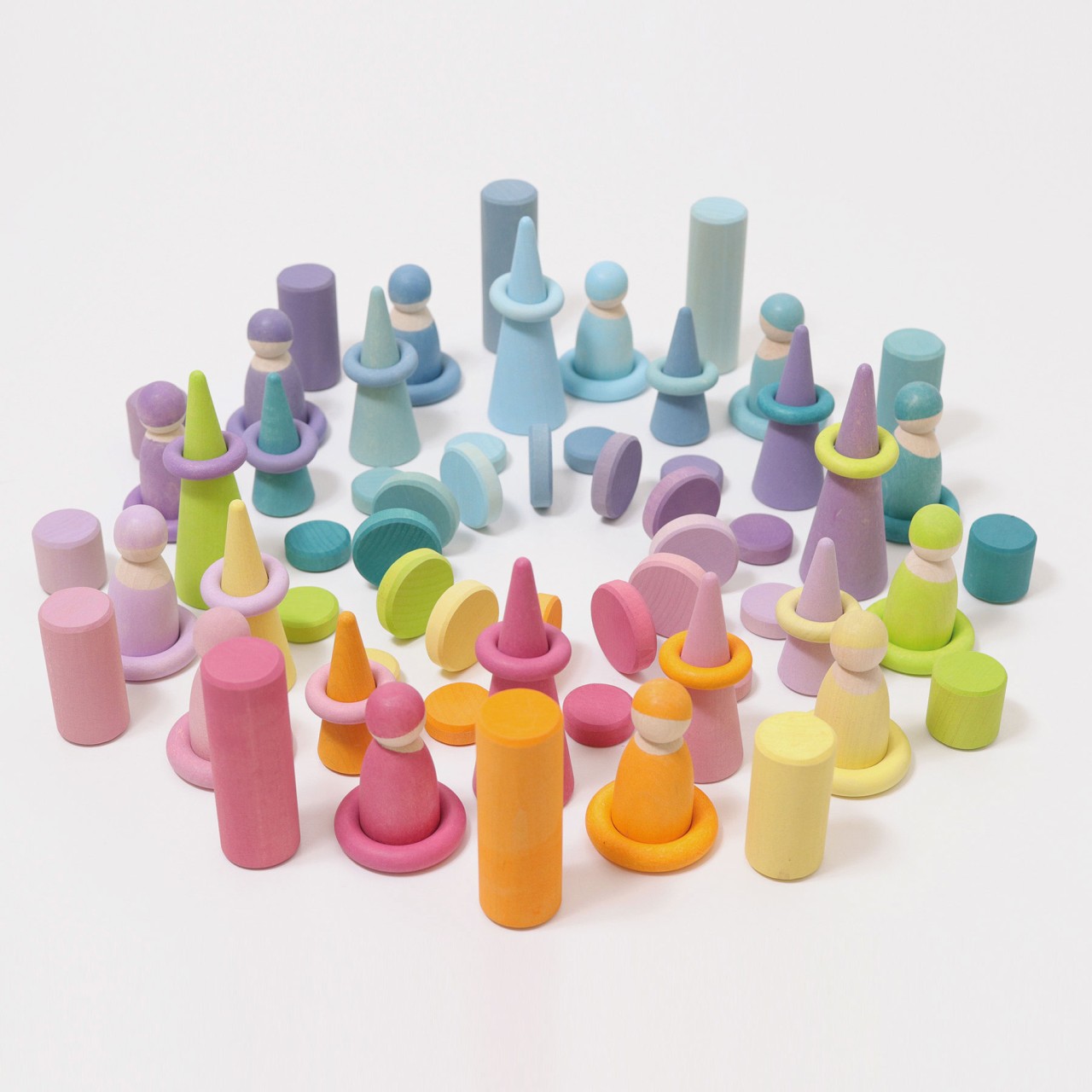 Grimm's Rainbow Pastel Wooden Coins monete legno 24 pz