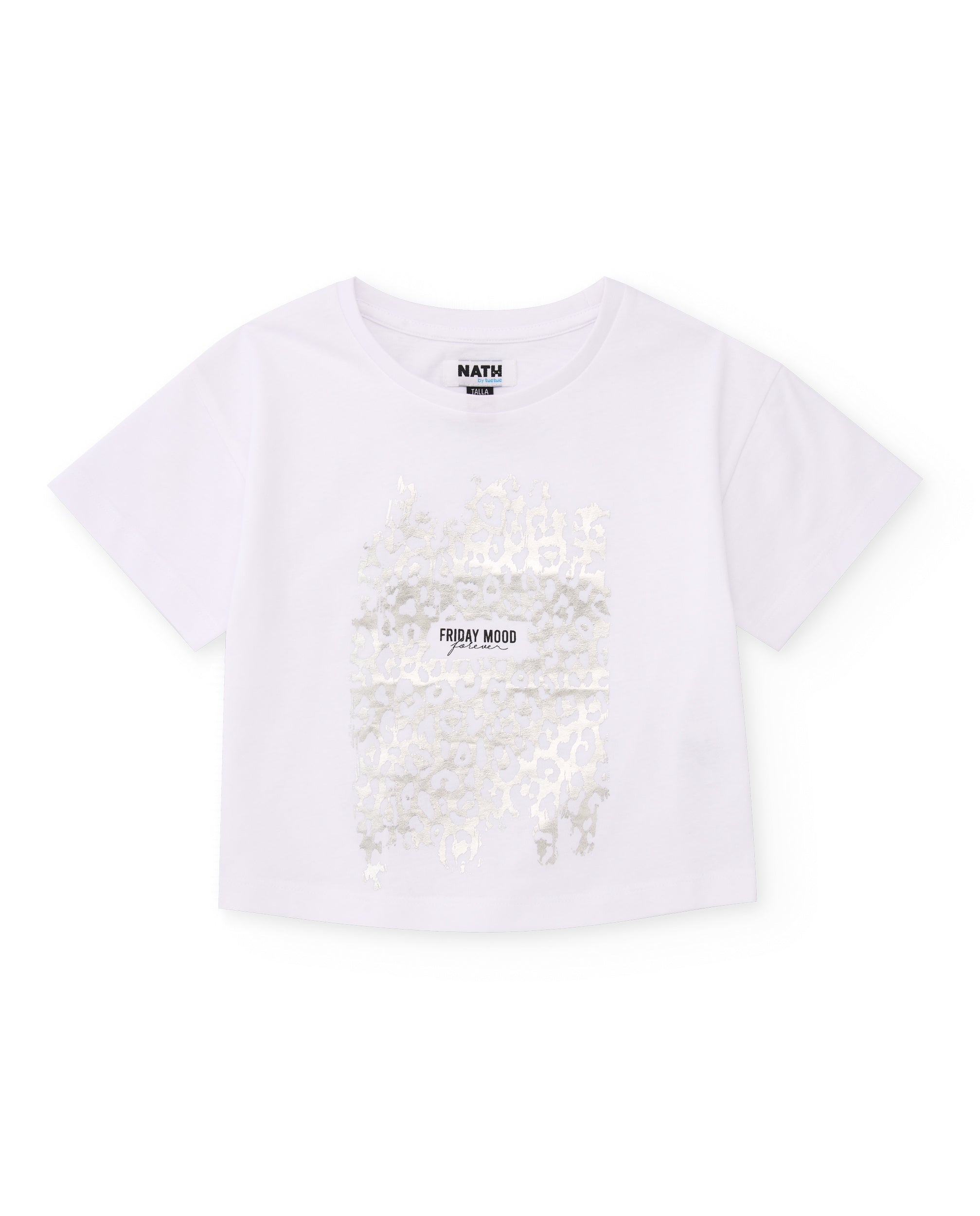 Tuc Tuc T-Shirt Bambina Bianca Stampa Metallizzata