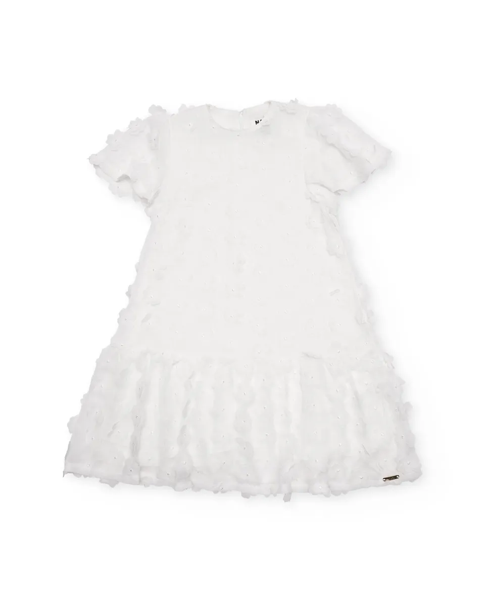 Tuc Tuc vestito bambina bianco fiori maniche a sbuffo