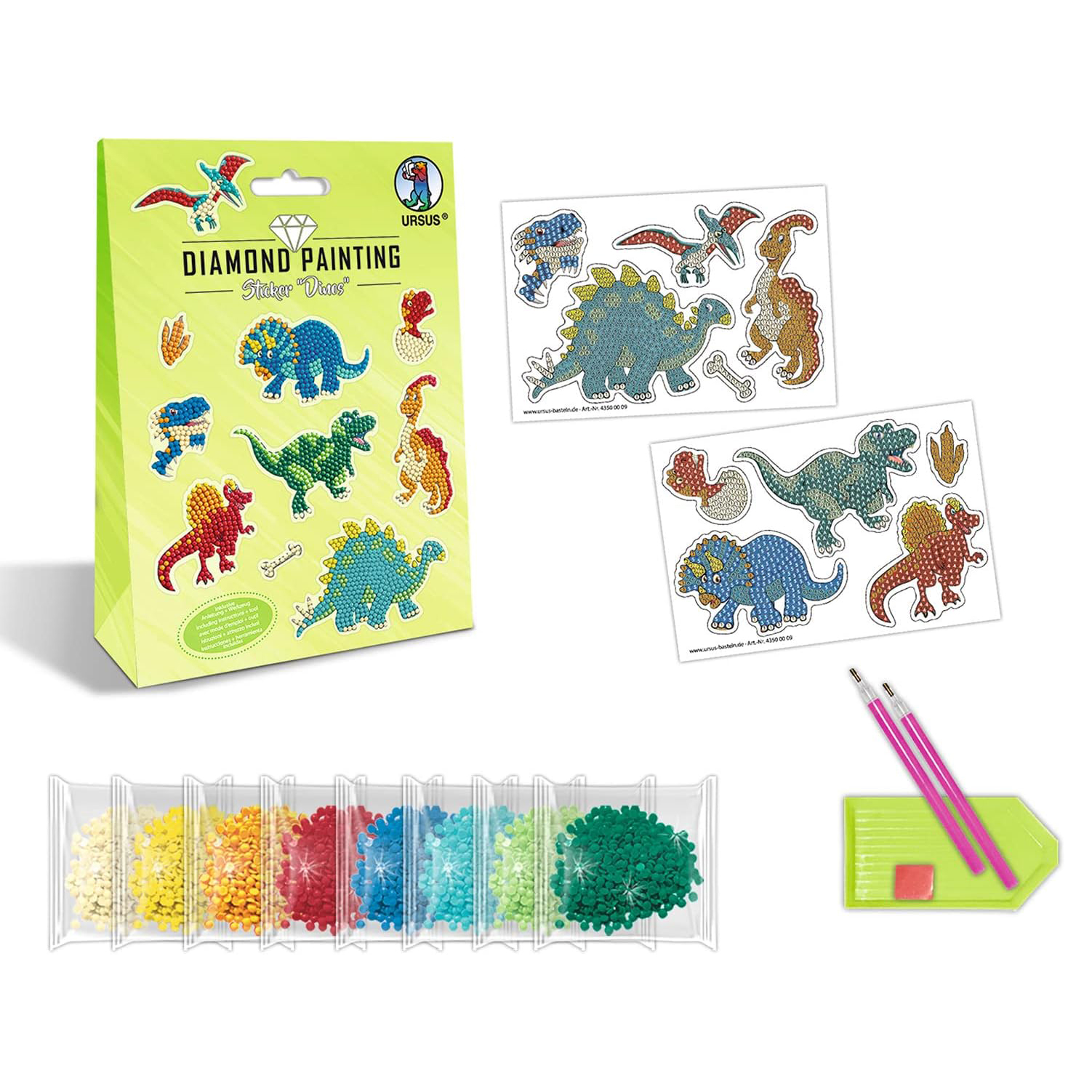 Ursus Dino Kit Sticker Gemme 10 Adesivi