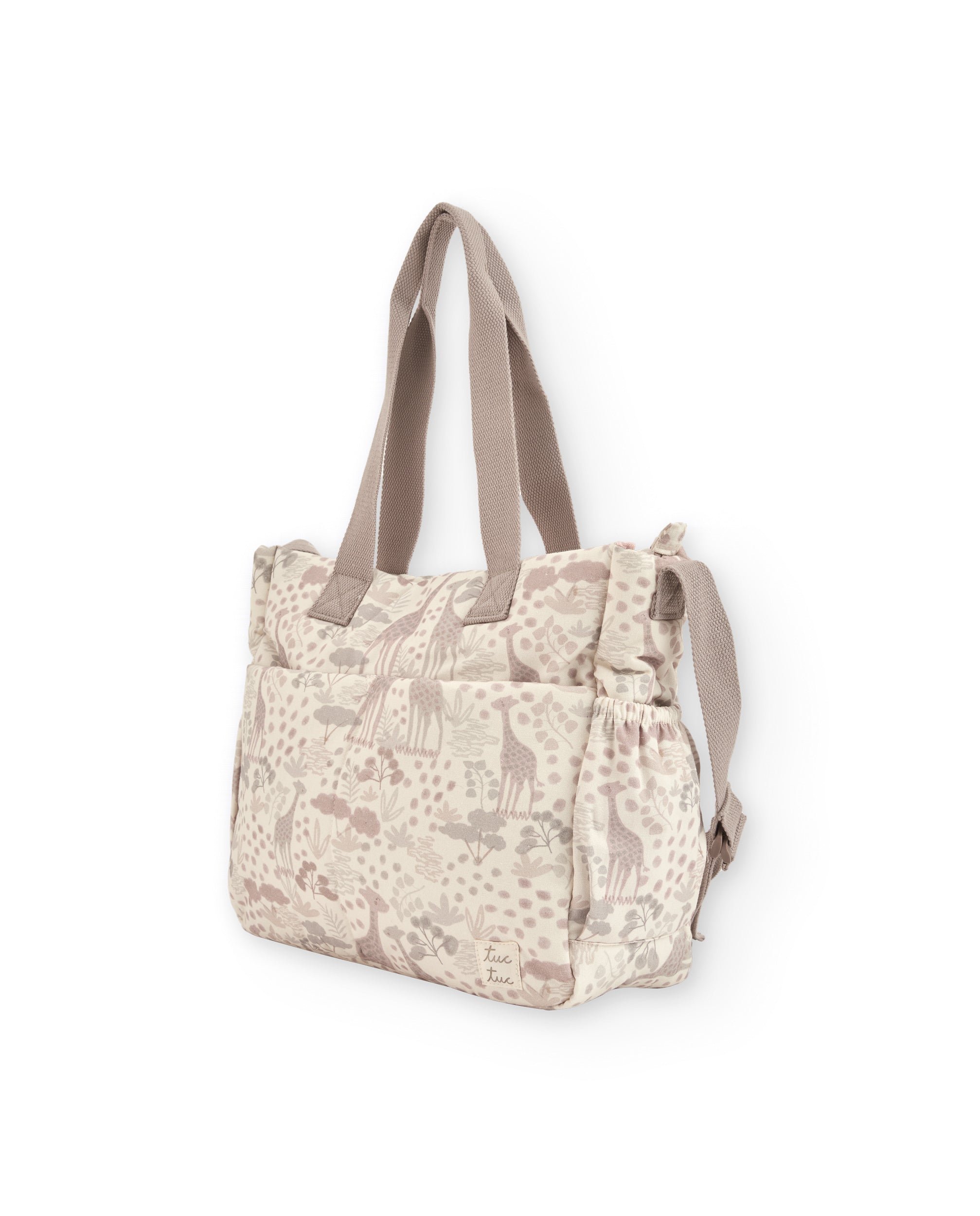 Tuc Tuc borsa fasciatoio beige giraffa tessuto