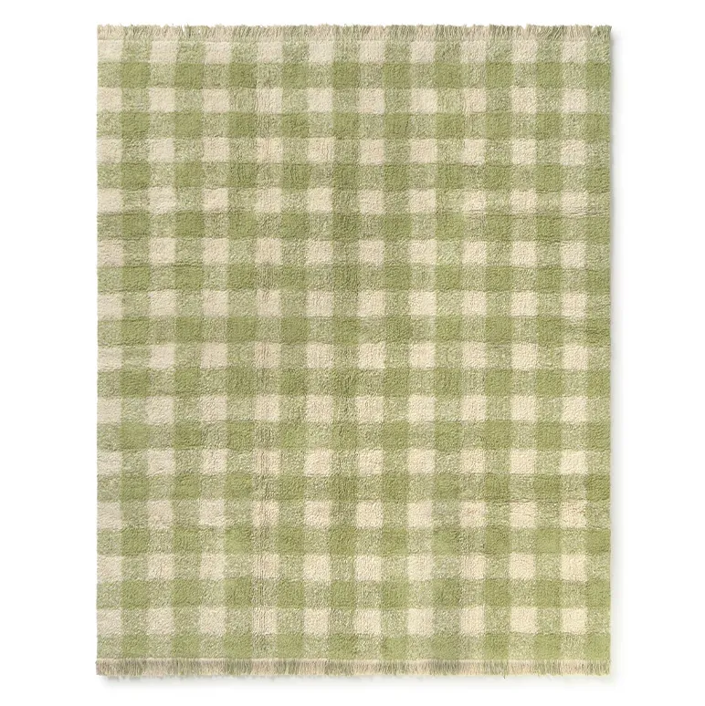 Lorena Canals Vichy tappeto lavabile Matcha 150x180