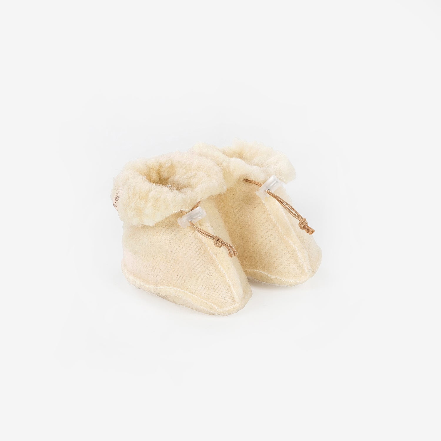 Kico Label scarpine neonato lana merino beige 0-6 mesi