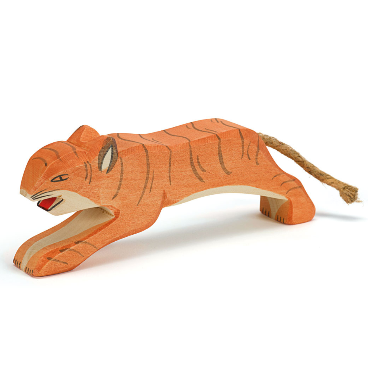 Ostheimer Tigre che Salta Figura in Legno Dipinta a Mano
