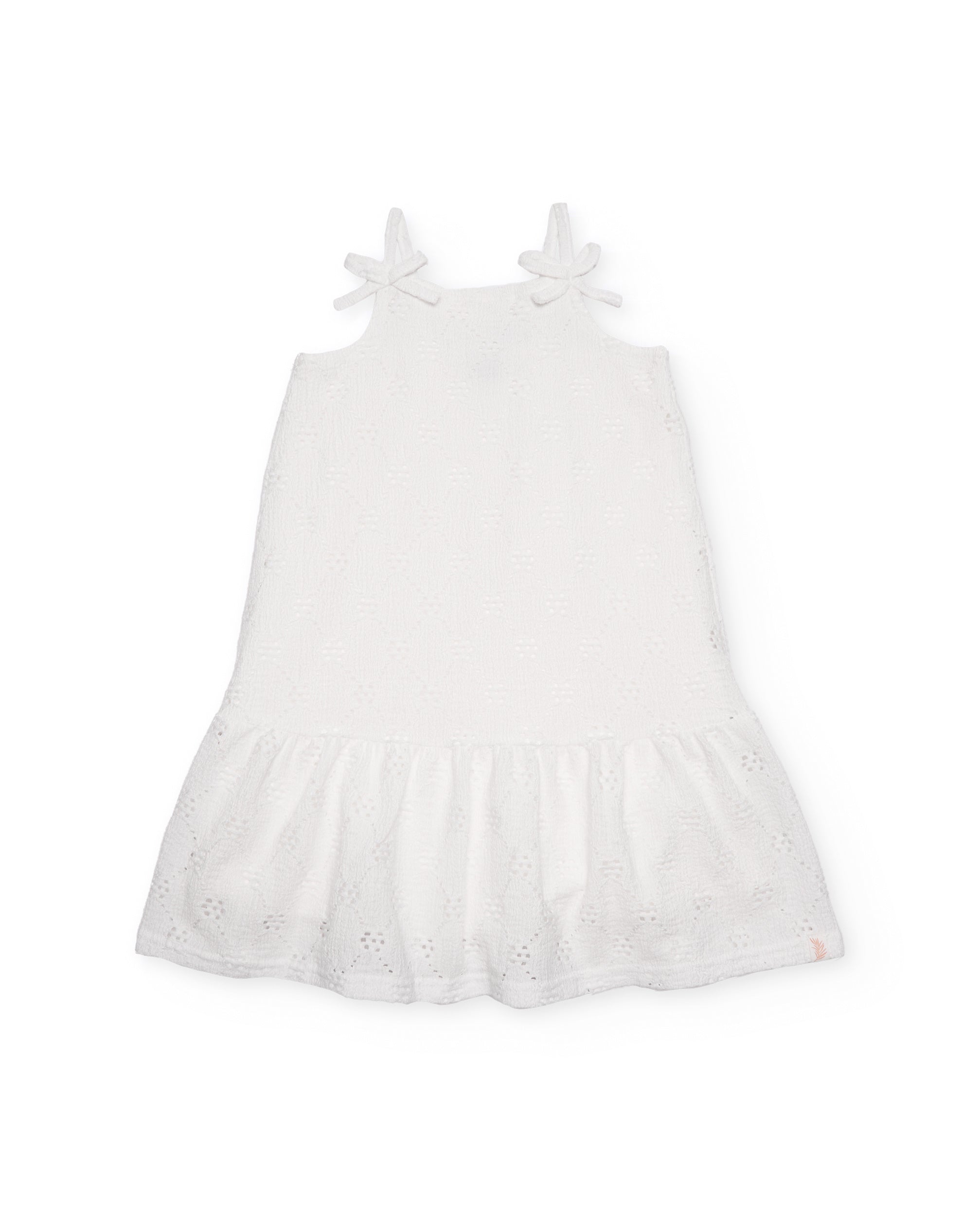 Tuc Tuc vestito bambina bianco 4 anni traforato spalline