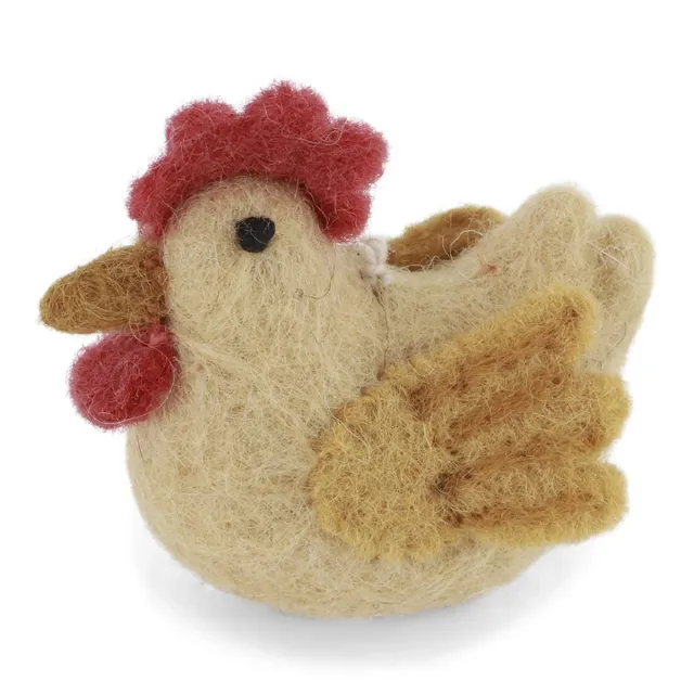 Gry & Sif gallina ocra decorazione feltro 5 cm lana