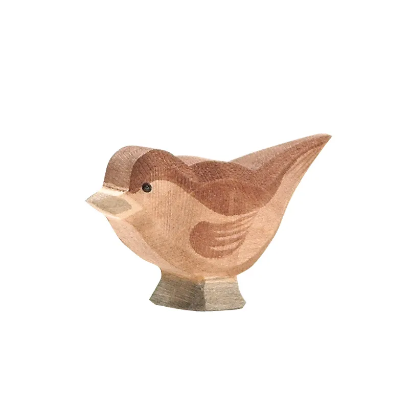 Ostheimer Passerotto figura legno uccellino 3,5 cm dipinta