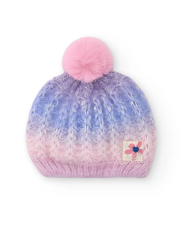 Tuc Tuc cappello bambina rosa pon pon sfumato