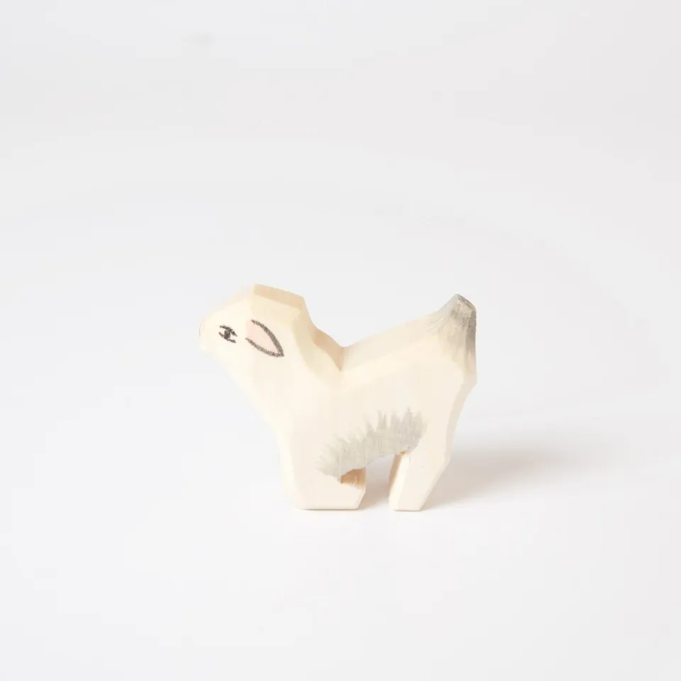 Ostheimer Agnello inginocchiato figura in legno 4 cm
