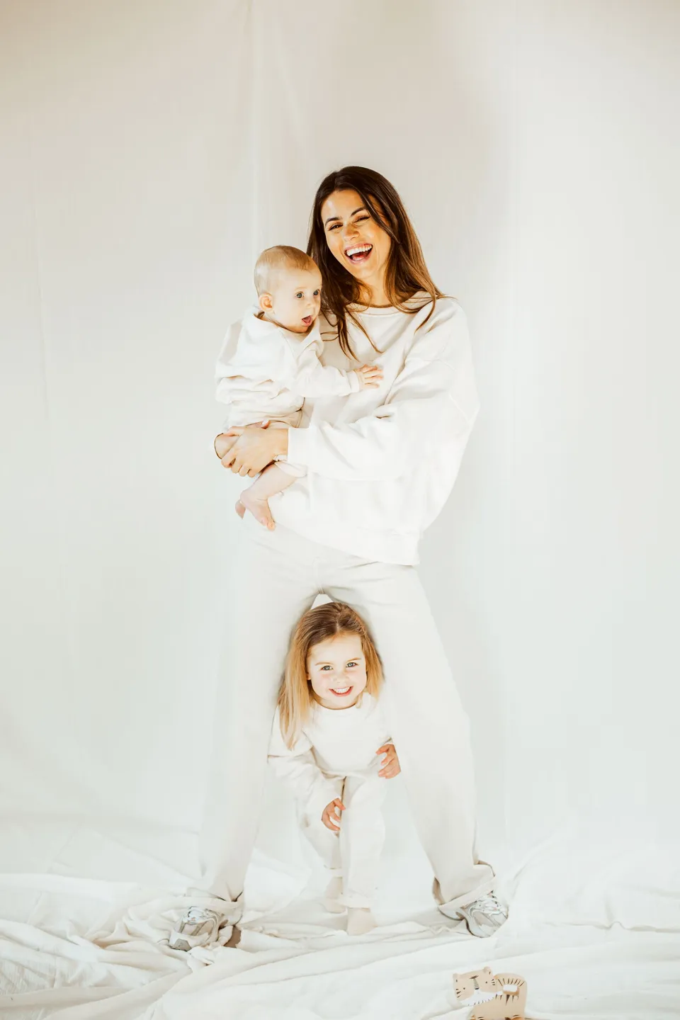 Ella and Rapha Sis felpa bambina avorio cotone