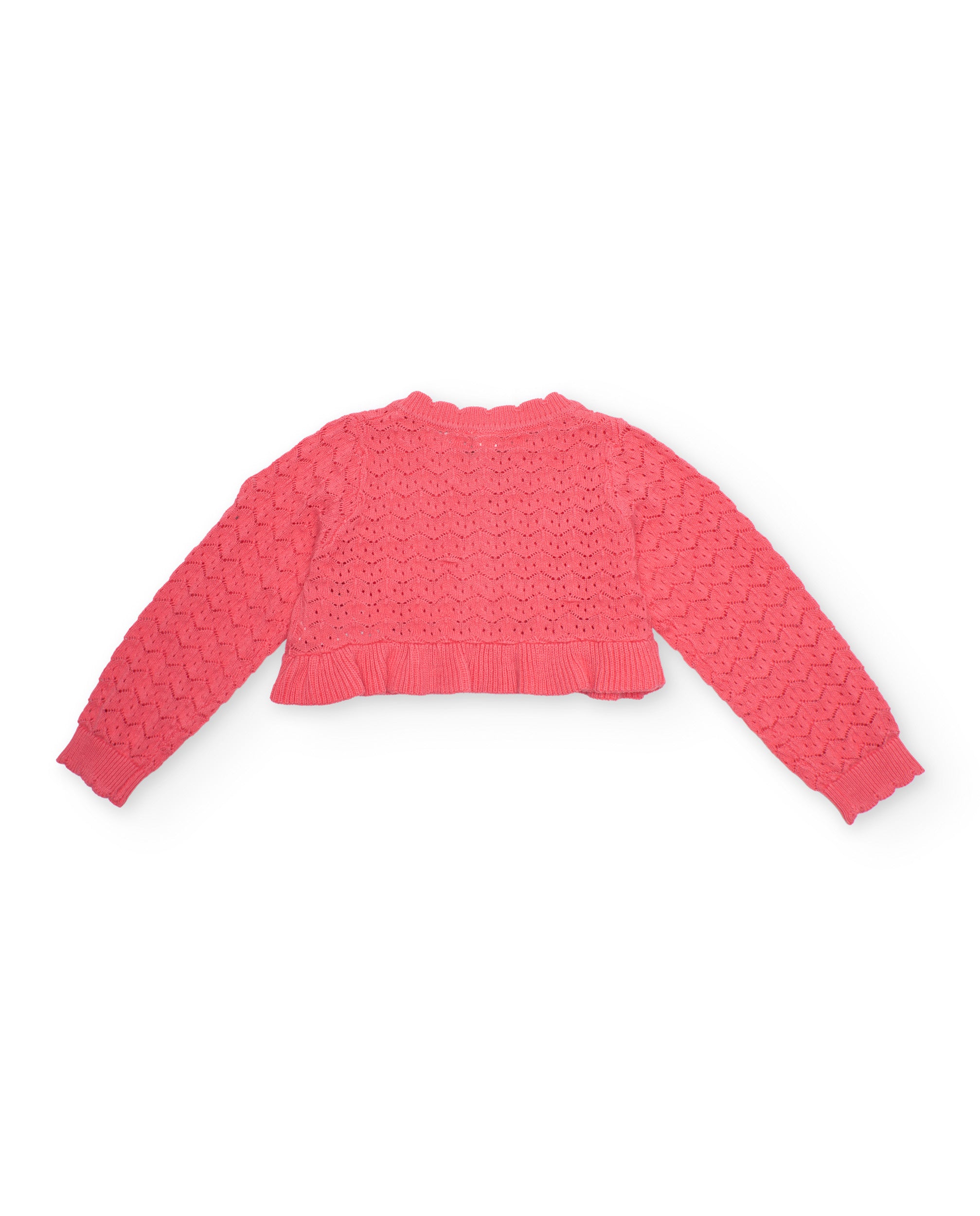 Tuc Tuc cardigan cropped bambina rosa traforato