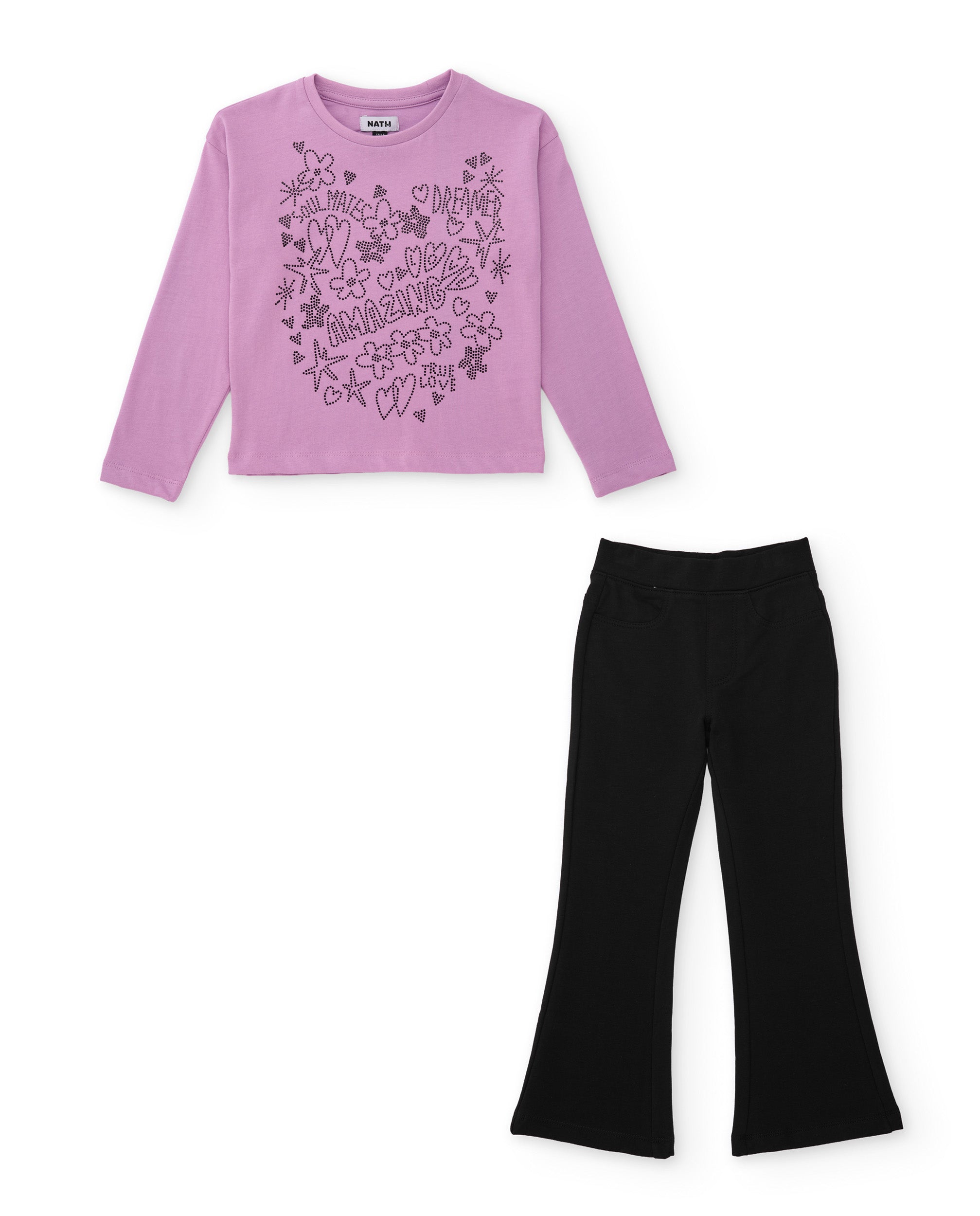 Tuc Tuc completo bambina maglia leggings lilla