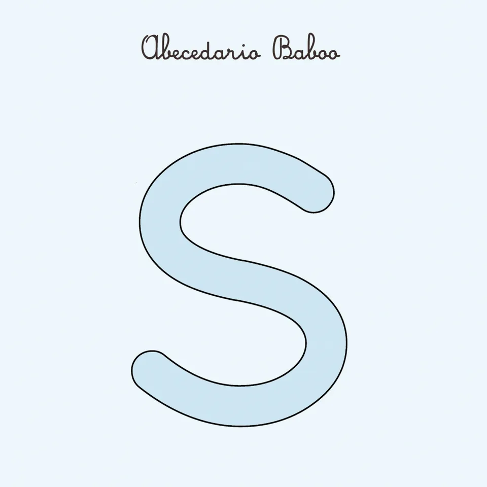 Baboo Abecedario lettera S schede PDF stampato e corsivo