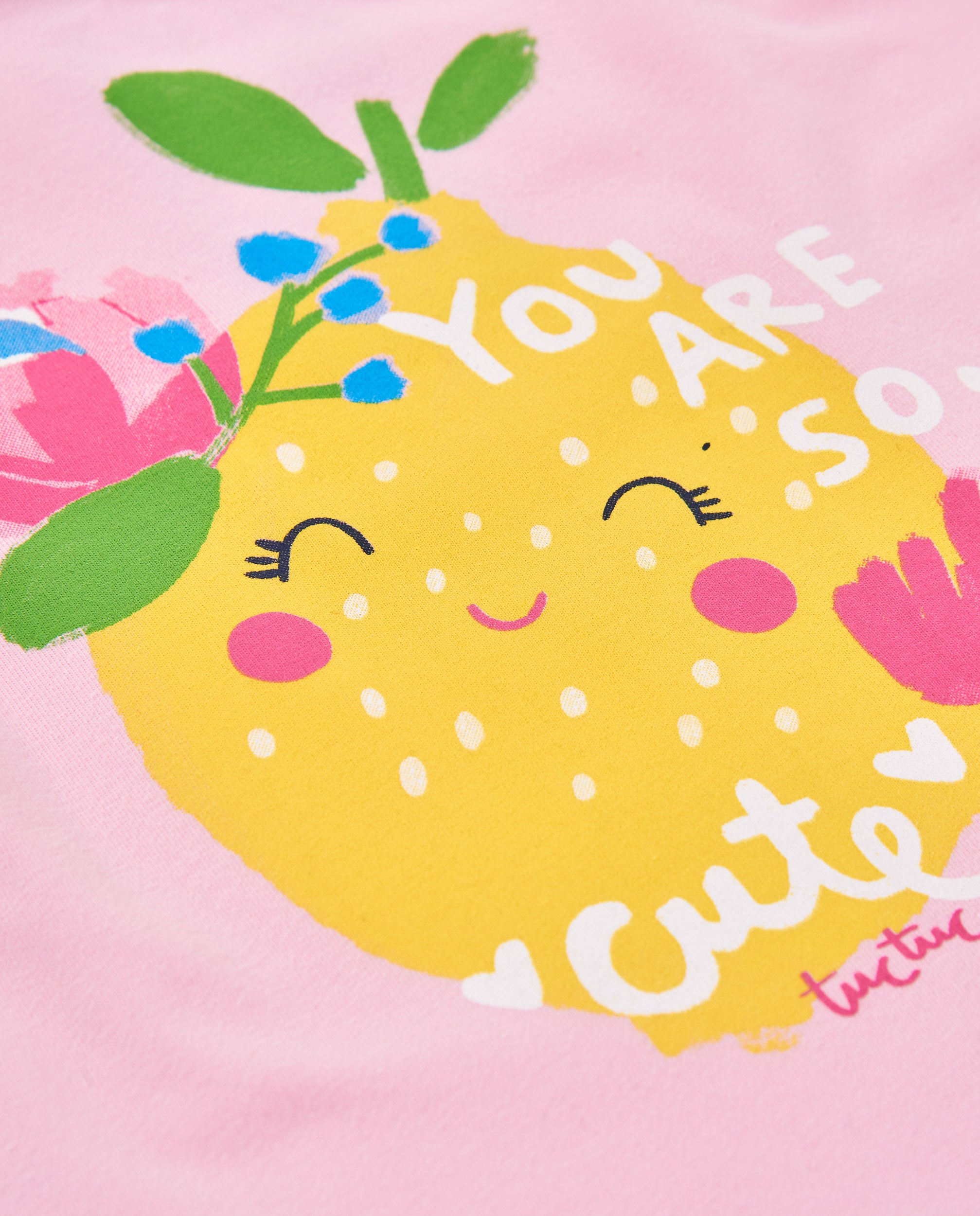 Tuc tuc maglietta bambina rosa jersey stampa limone