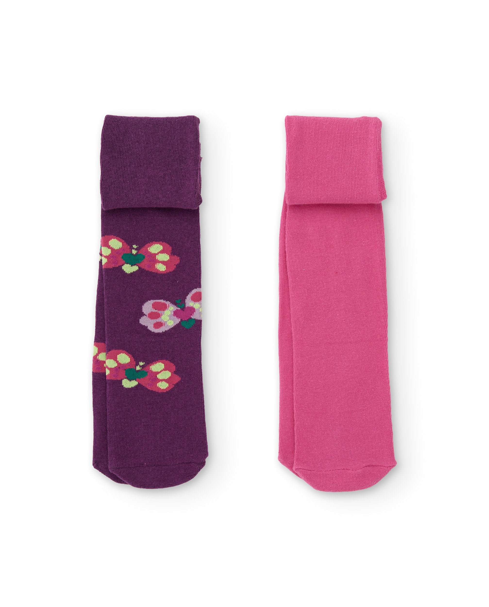 Tuc Tuc Collant Bambina Cotone Rosa e Farfalle 2 Paia