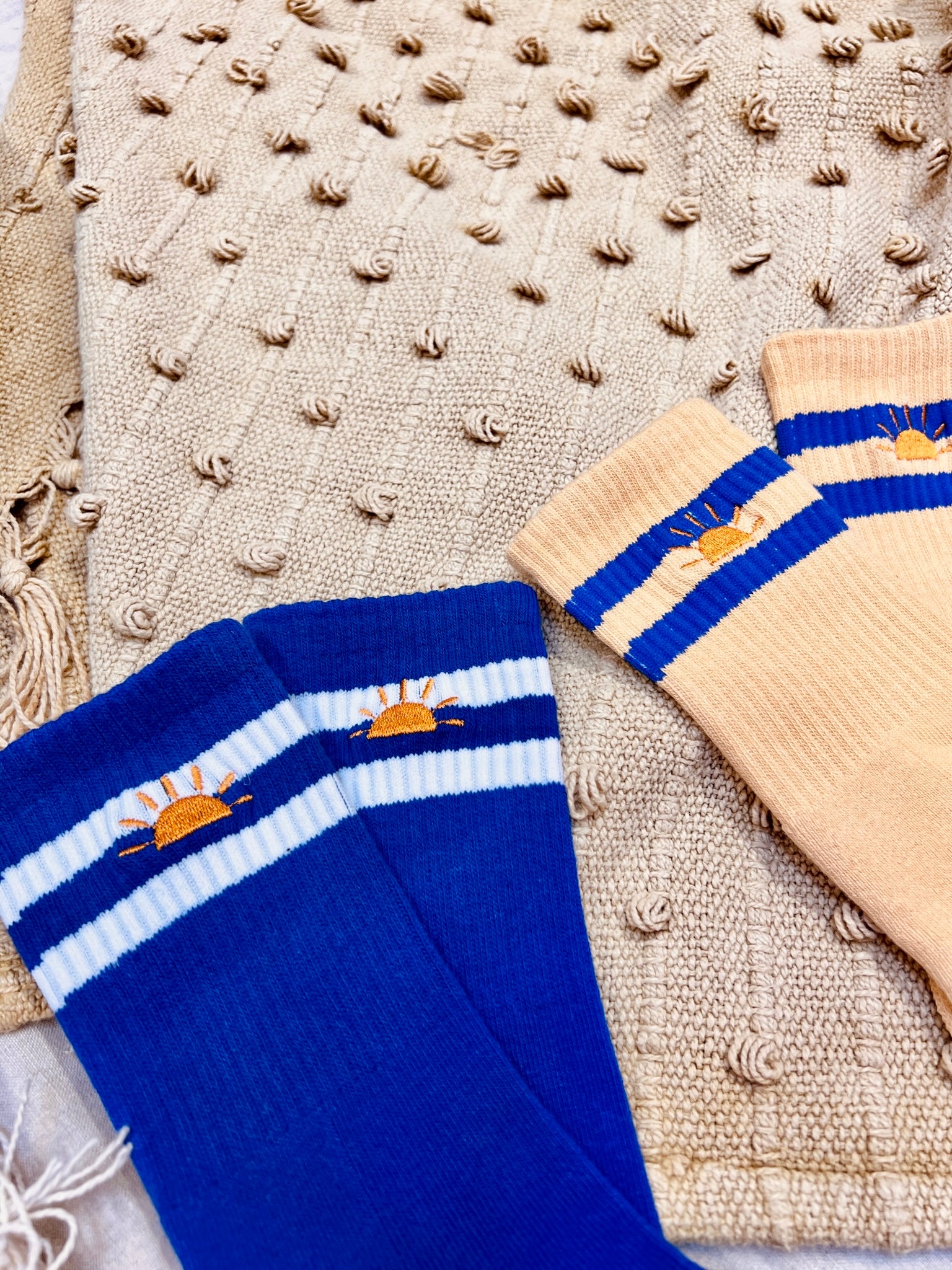 Ella and Rapha BLUE SUNRISE calzini blu cotone unisex