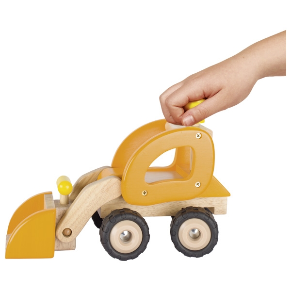 Goki ruspa gialla automezzo in legno con pala mobile