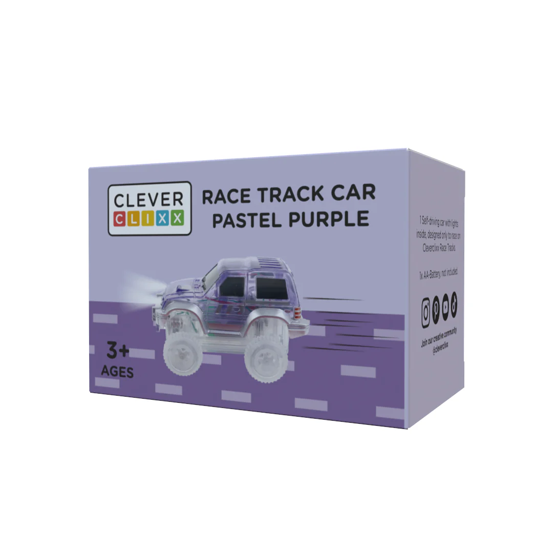 Cleverclixx Race Track macchinina viola con luci