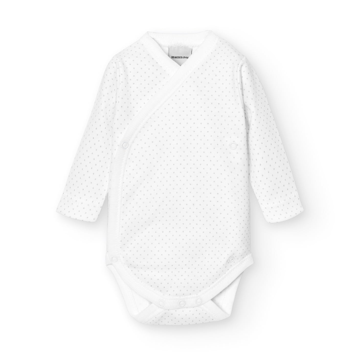 Babidu body incrociato neonato cotone pois maniche lunghe