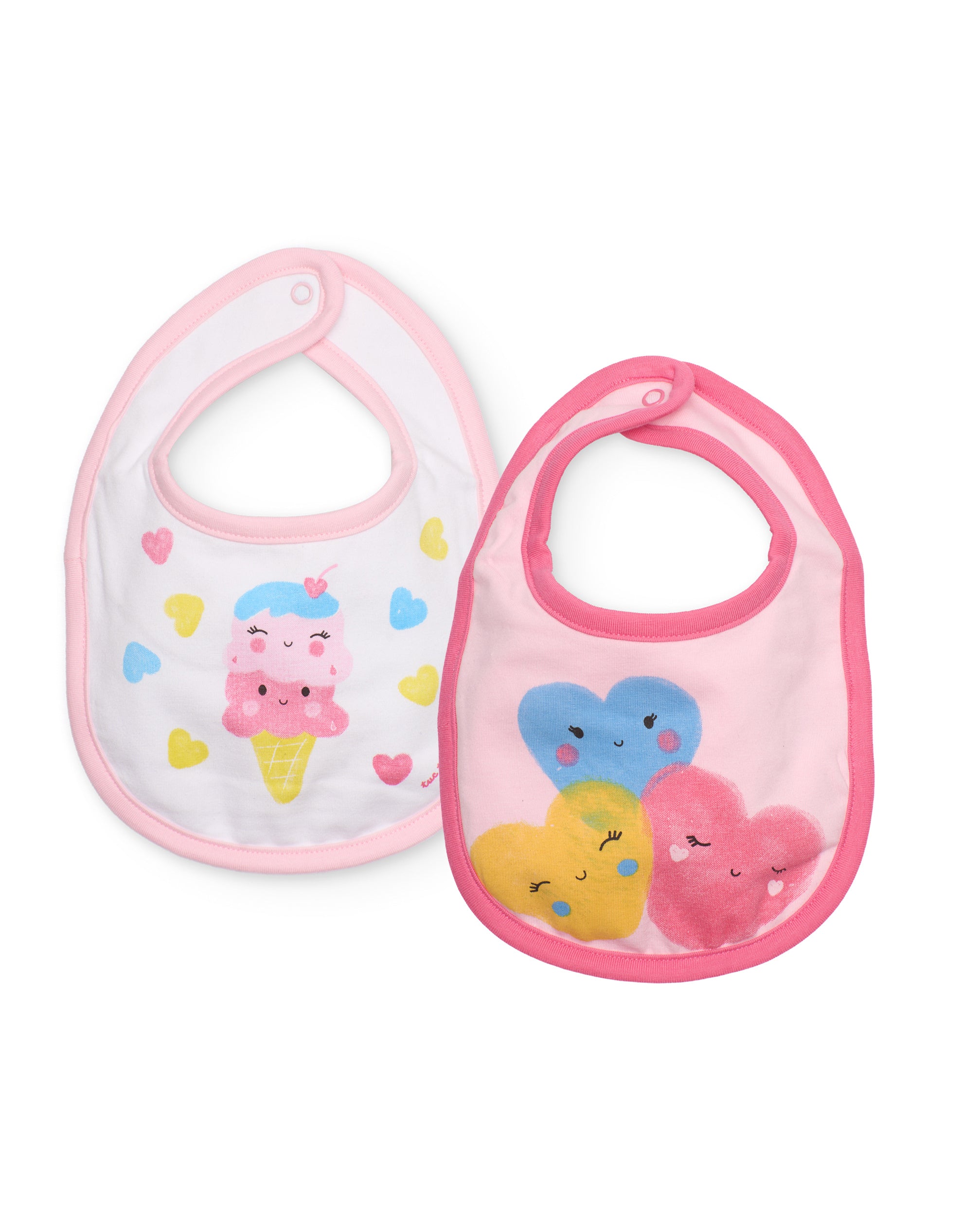 Tuc Tuc bavaglini neonata rosa 2 pezzi gelato