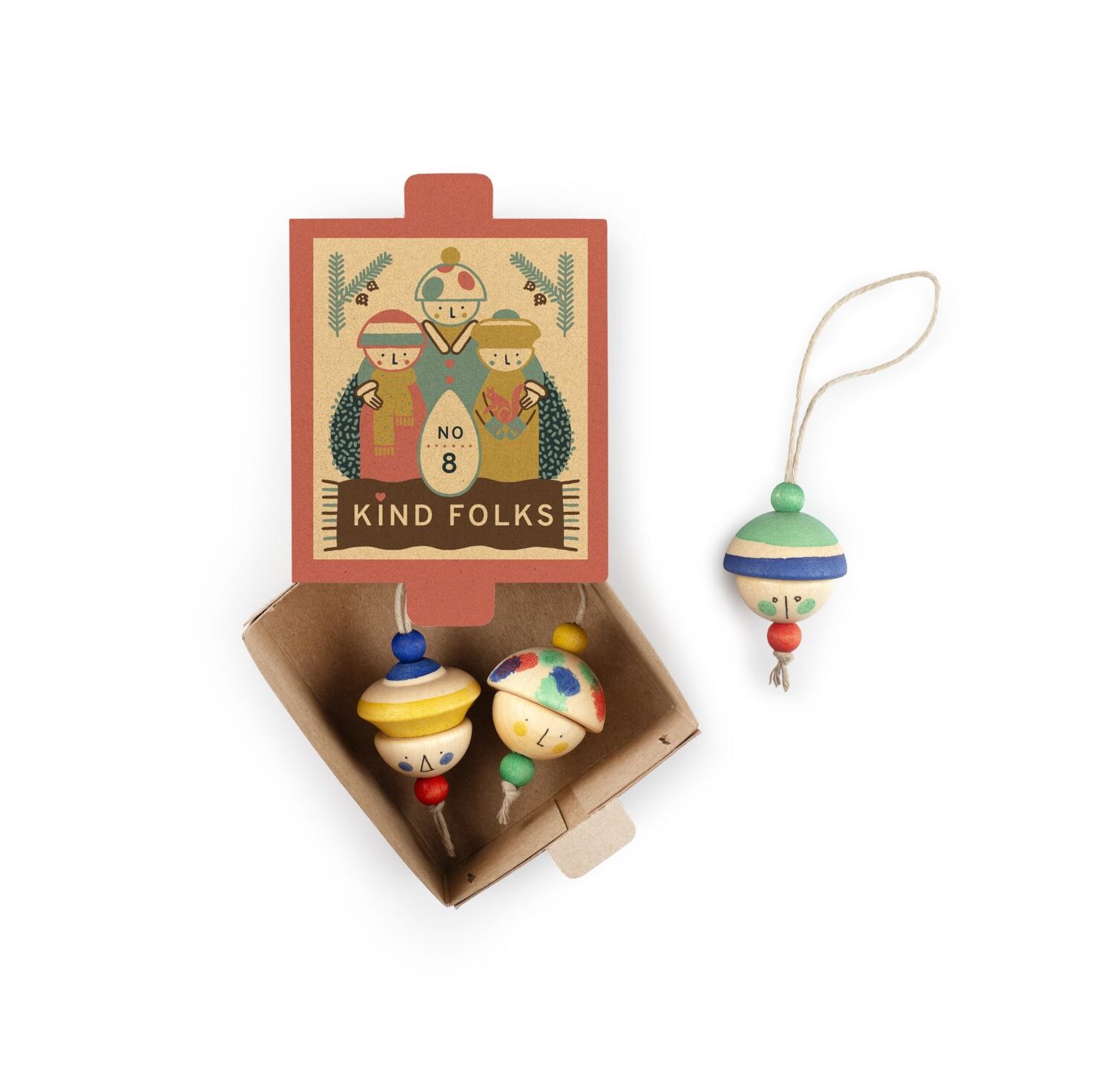 Grapat Kind Folks Ornaments N.8 decorazioni legno