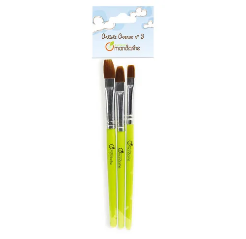 Avenue Mandarine Set 3 pennelli punta piatta bambini
