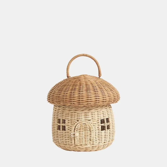 Olli Ella Mushroom Basket Natural Cestino Rattan