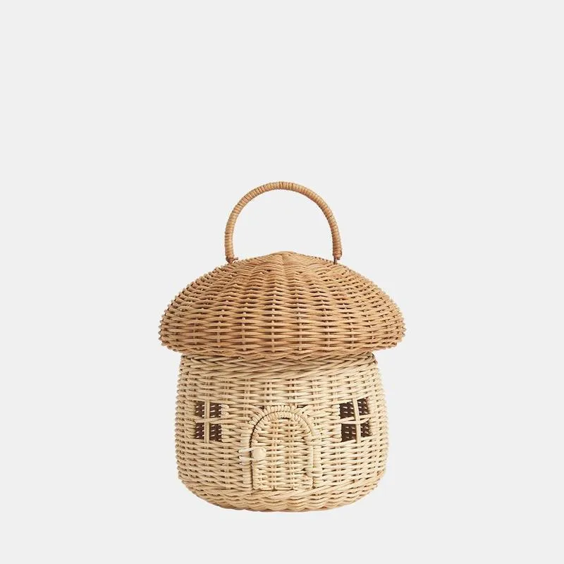 Olli Ella Mushroom Basket Natural Cestino Rattan