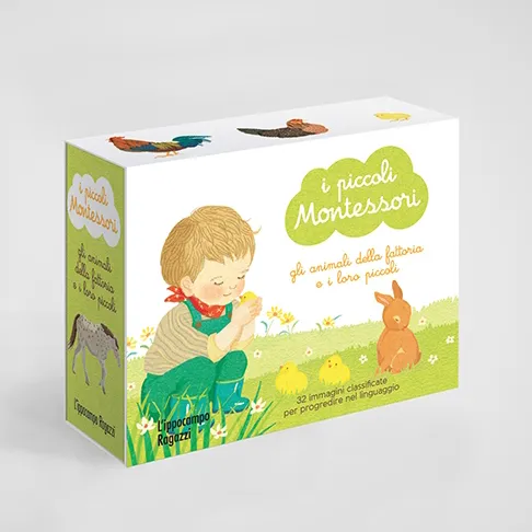 L’Ippocampo Piccoli Montessori Animali Fattoria carte 32 pezzi
