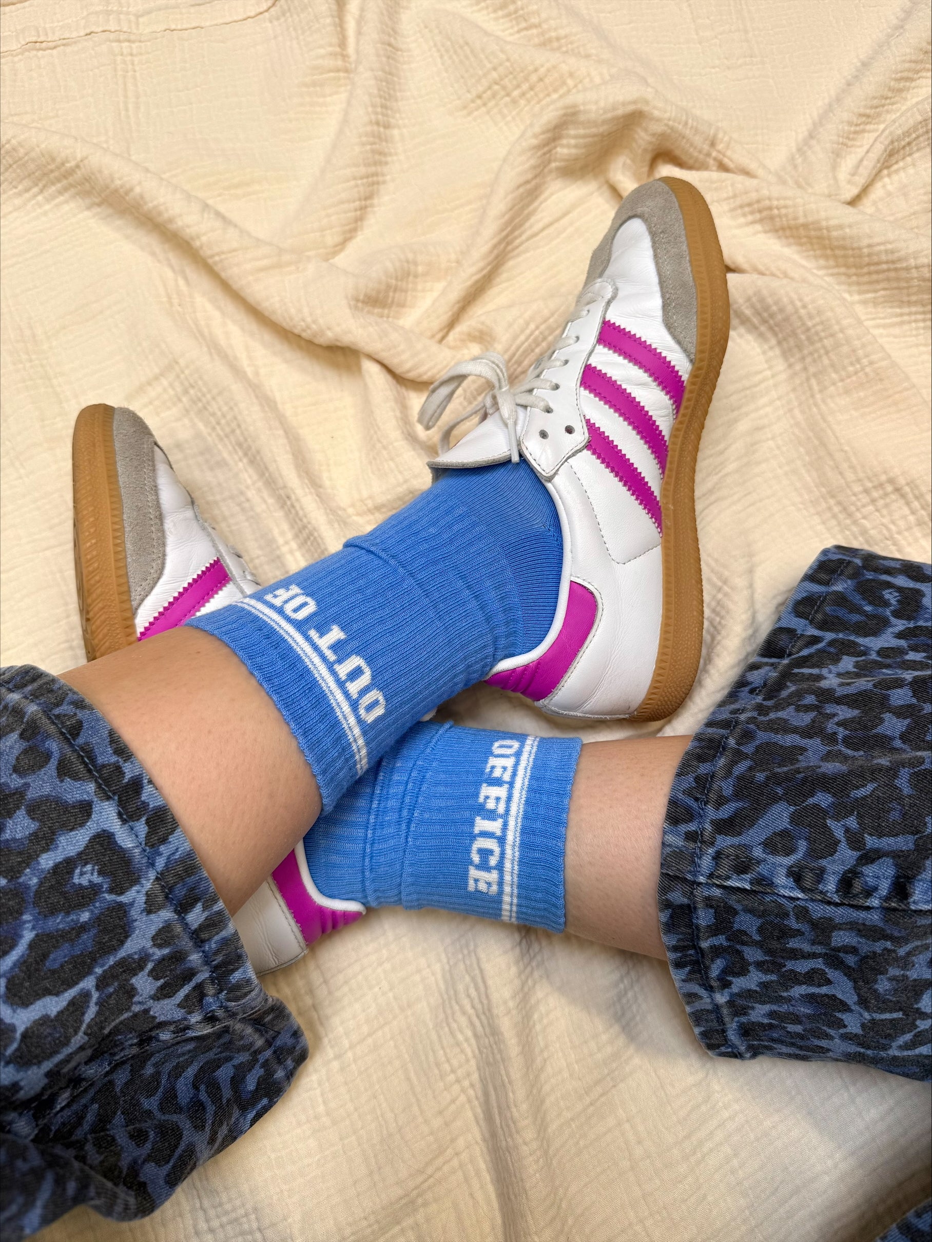 Ella and Rapha Out of Office calzini blu cotone 37-41