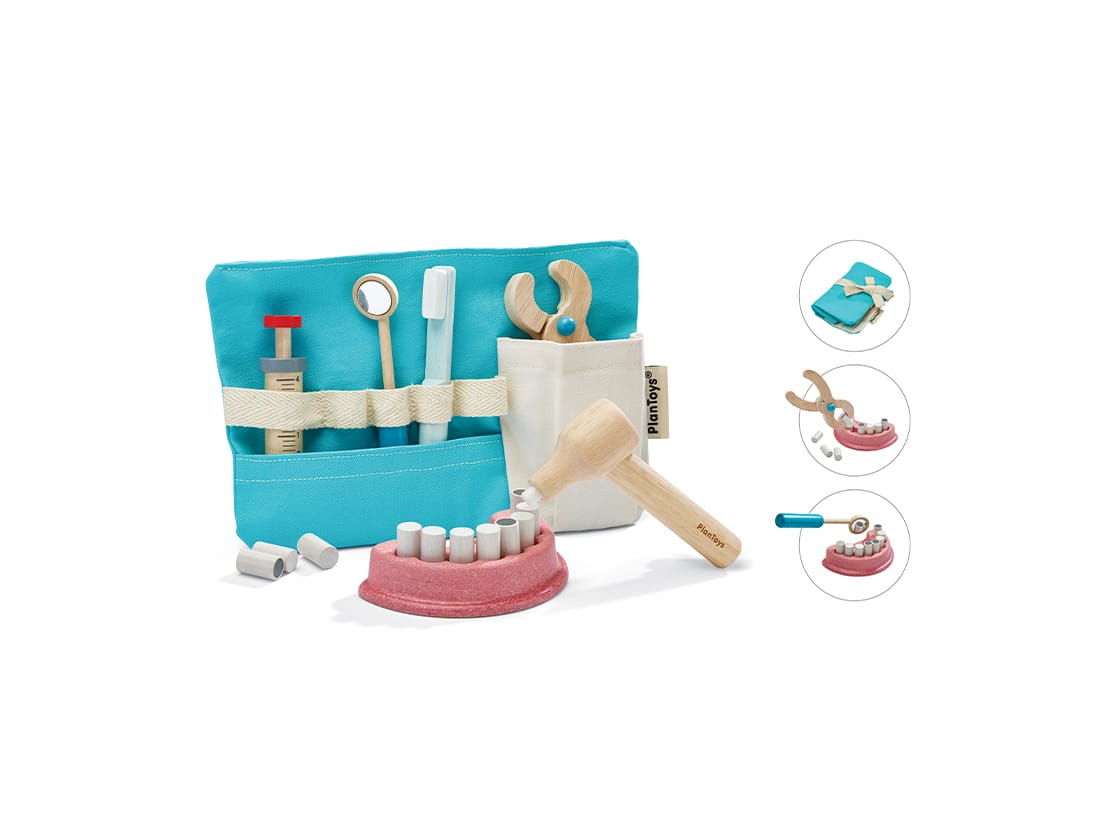 PlanToys Dentist Set gioco dentista in legno